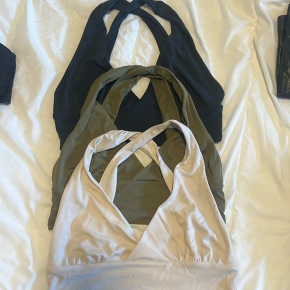 Dynamite Bralette Top in Green, Beige, and Black; size M - Picture 1 of 2
